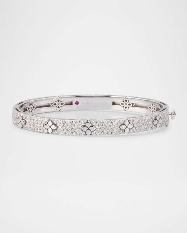 18K White Gold Diamond Love In Verona Bangle, 48x58mm